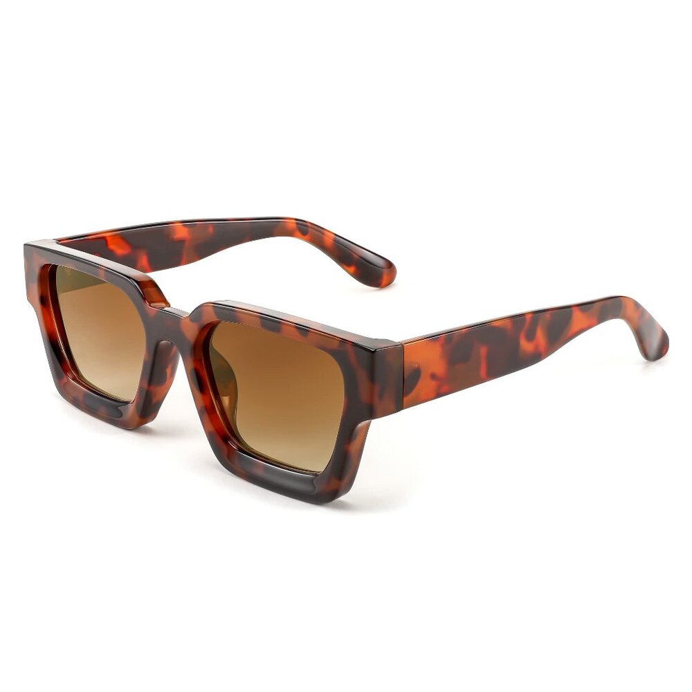 Retro Chunky Square Sunglasses UV400 Protection Unisex Fashion